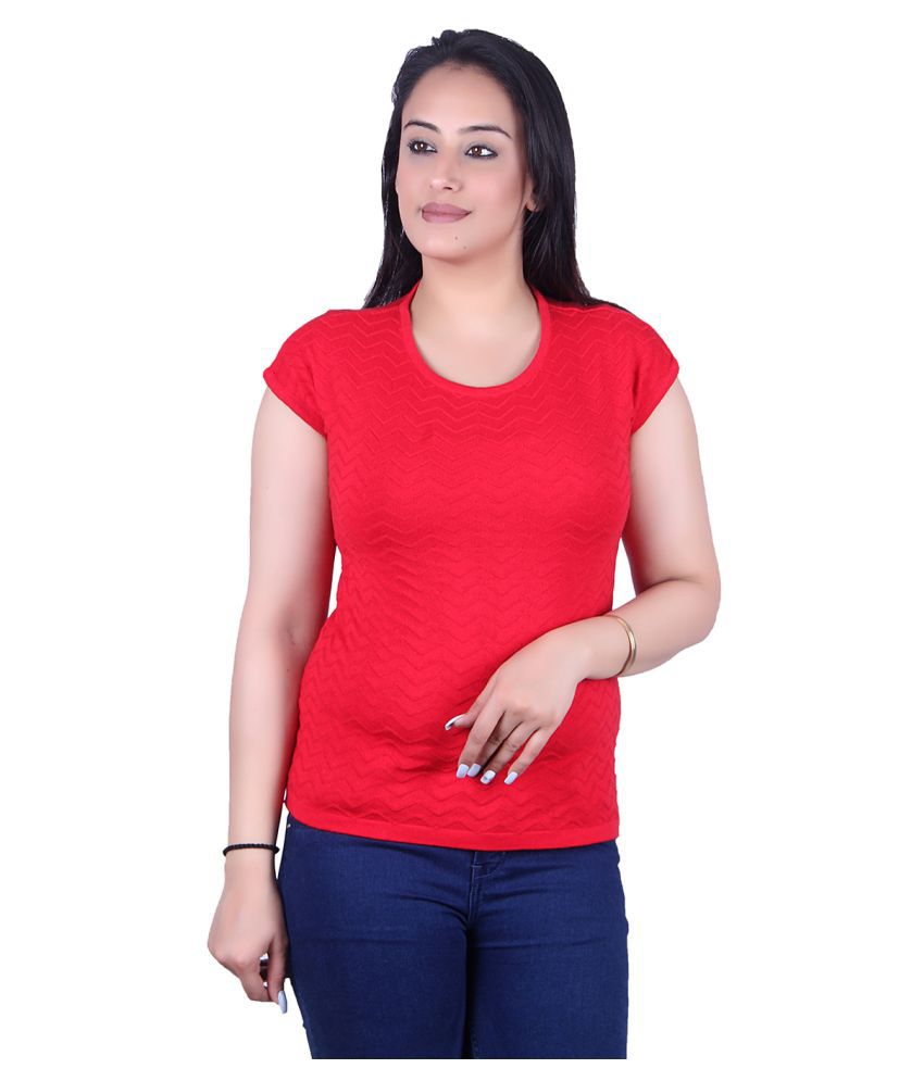     			Ogarti - Red Cotton Women's Regular Top ( Pack of 1 )
