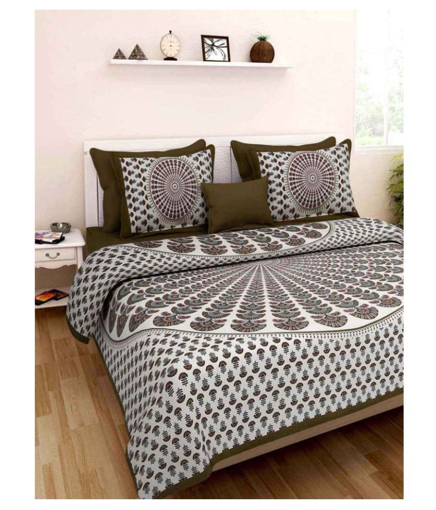     			Uniqchoice Cotton Double Bedsheet with 2 Pillow Covers ( 240 cm x 215 cm )