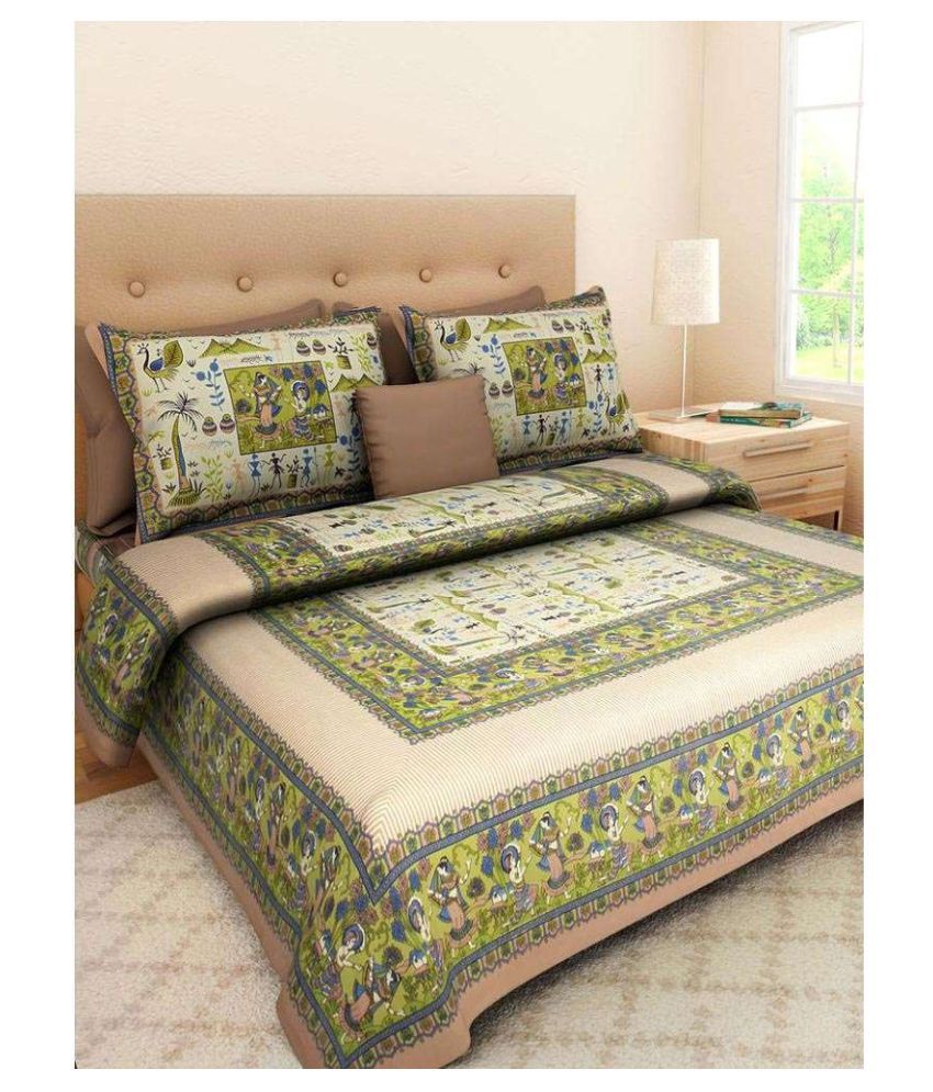     			Uniqchoice Cotton Double Bedsheet with 2 Pillow Covers ( 240 cm x 215 cm )