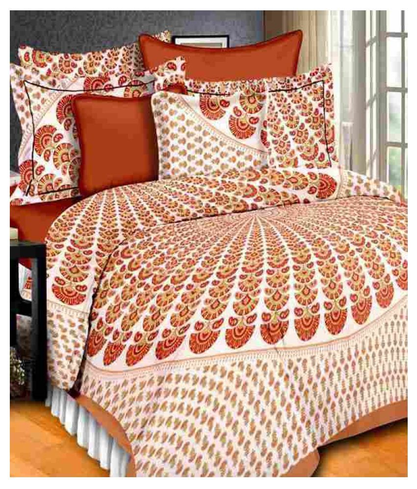     			Uniqchoice Cotton Double Bedsheet with 2 Pillow Covers ( 240 cm x 215 cm )