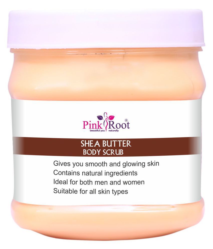 Pink Root Shea Butter Body Scrub Contains Coconut Oil, Shea Butter Body