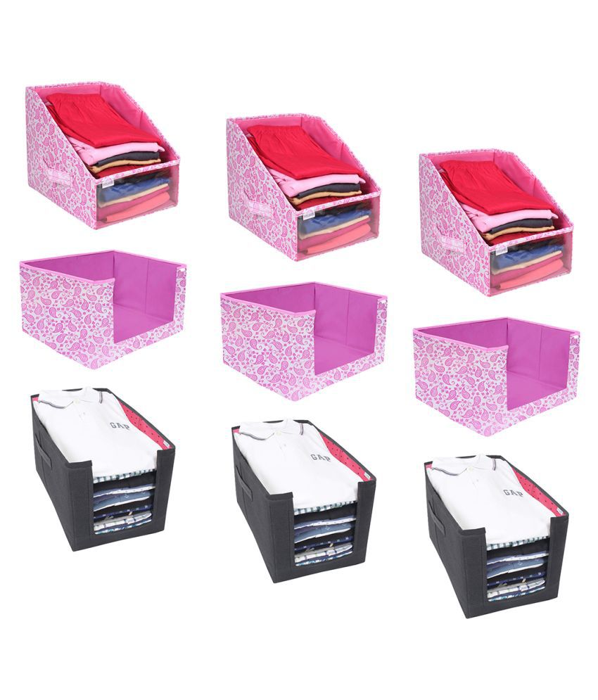     			PrettyKrafts Multipurpose cloth organisers combo for wardrobe cloth organizers,(Pack of 9)