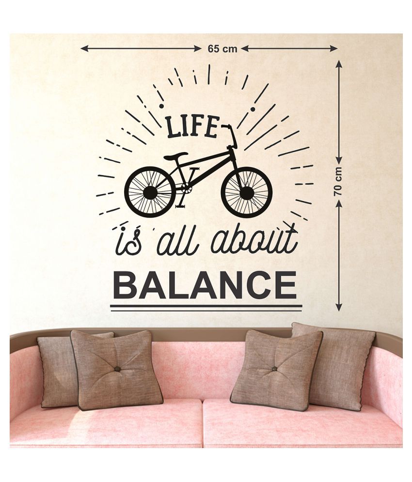     			Wallzone Life is all about Balance 3D Sticker ( 70 x 75 cms )