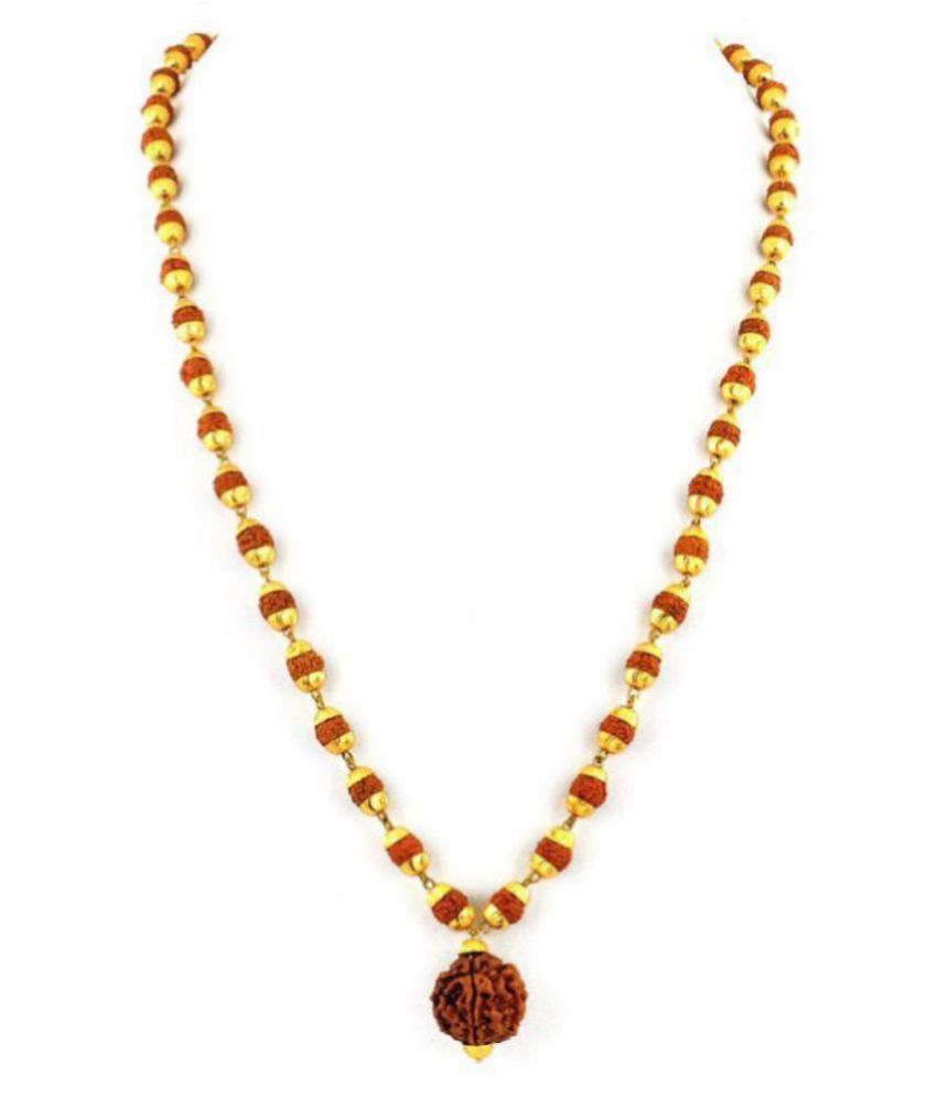     			100% Original Certified 5 Mukhi Rudraksha Mala With Gold Plated Cap