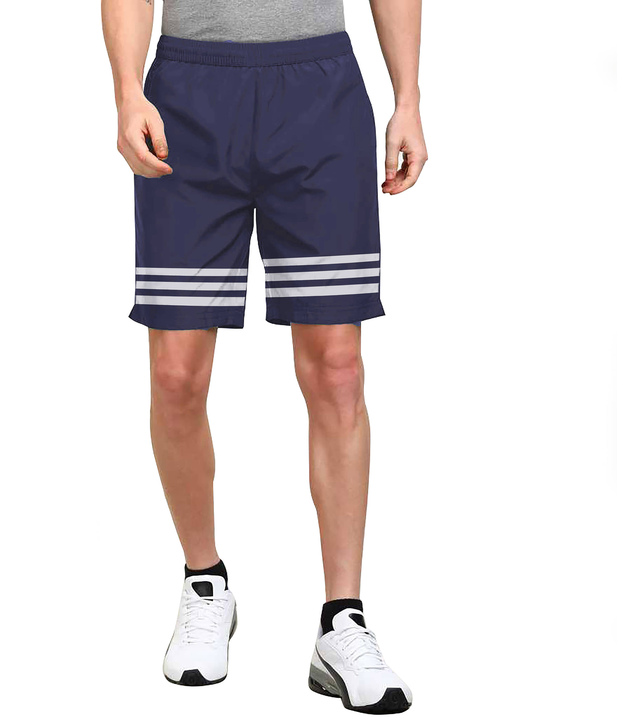 blue walking shorts