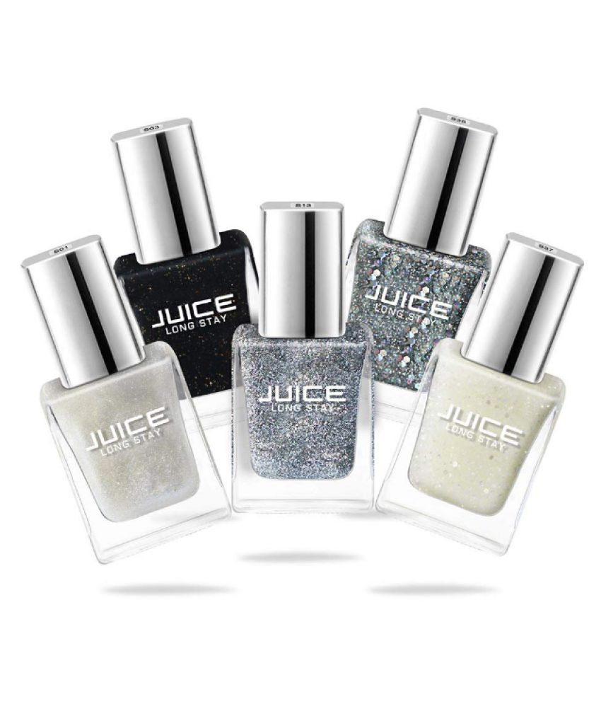     			Juice Nail Polish S01,S03,S13,S35,S37 Multi Shimmer Pack of 5 55 mL