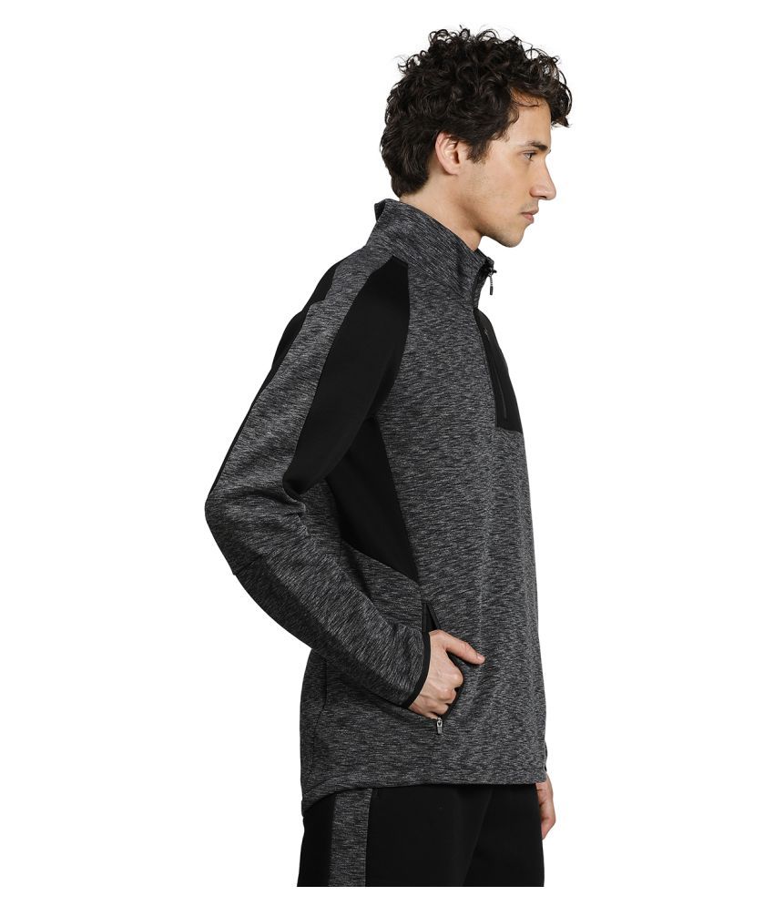 puma exclusive oversized organic cotton rainbow sweatshirt in black