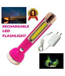 DT Rechargeable 2 Mode LED 1 COB Side 7W Torch Flashlight Light Torch - 7W Rechargeable Flashlight Torch (Pack of 1)