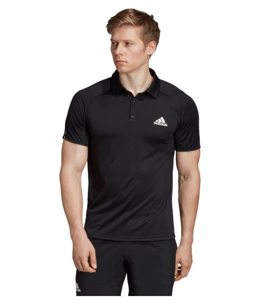 Adidas Black Polyester Polo T-Shirt - Buy Adidas Black Polyester Polo T ...