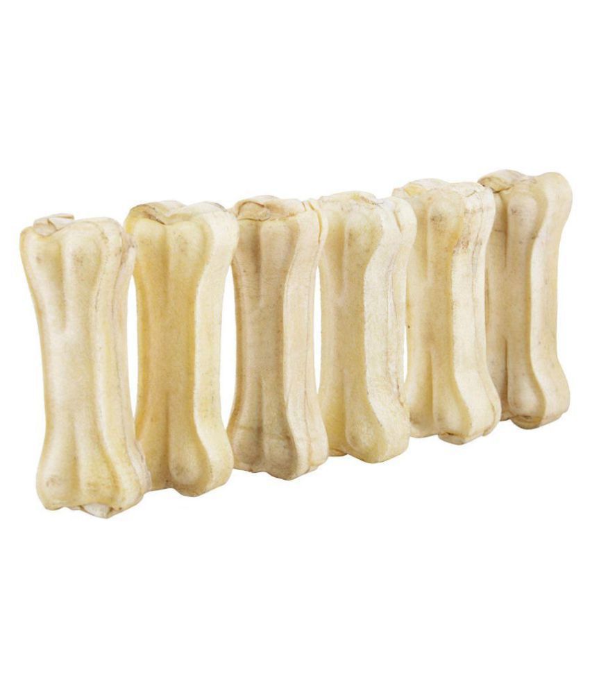    			KOKIWOOWOO Rawhide Pressed Dog Bones, 3 inches Dog Chew Bone Treat, 6 Pieces