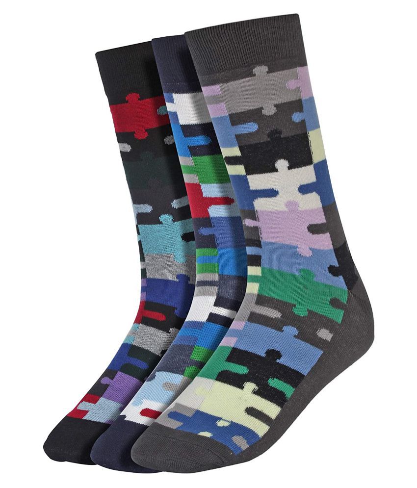     			Creature - Cotton Men's Printed Multicolor Full Length Socks ( Pack of 3 )