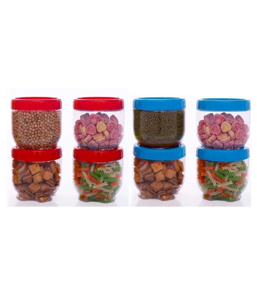     			ZAMKHUDI Grocery Jar Storage Plastic Food Container Set of 8 900 mL