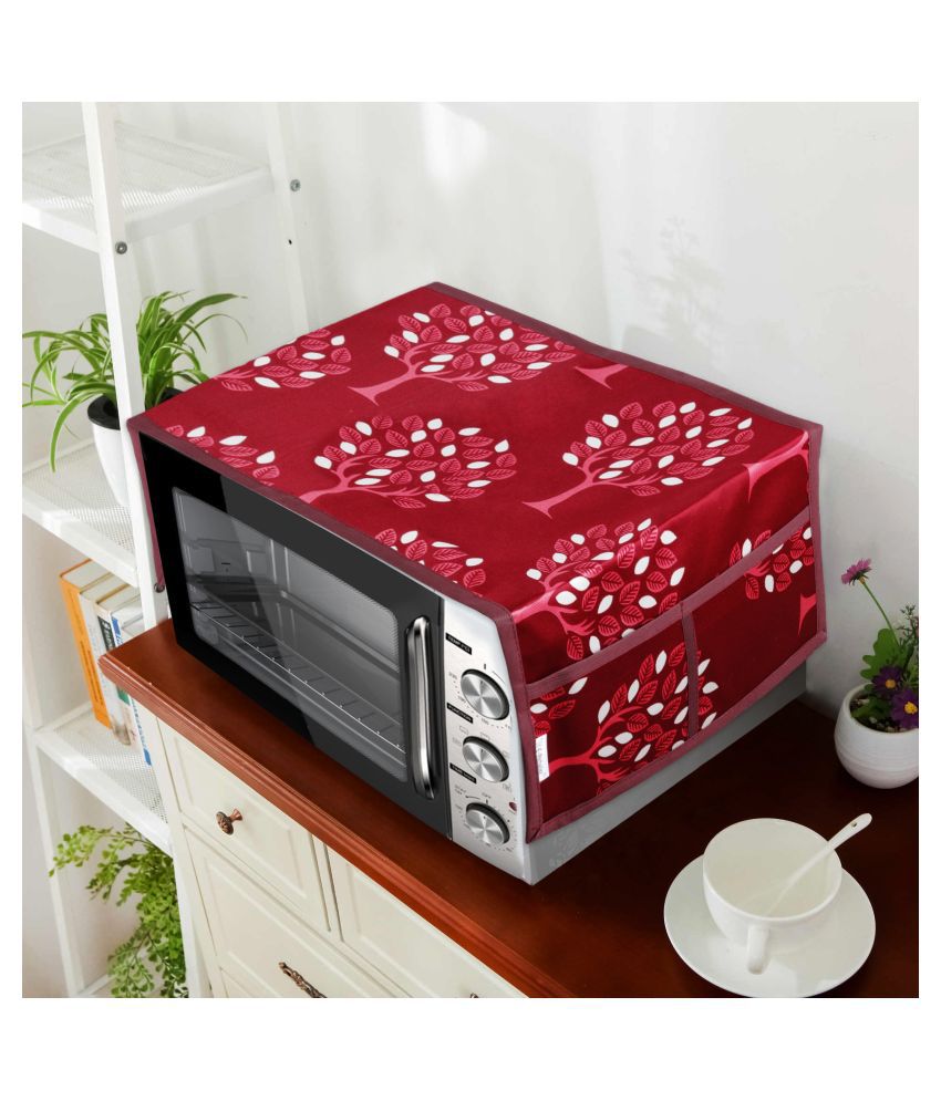     			E-Retailer Single Polyester Maroon Microwave Oven Cover -