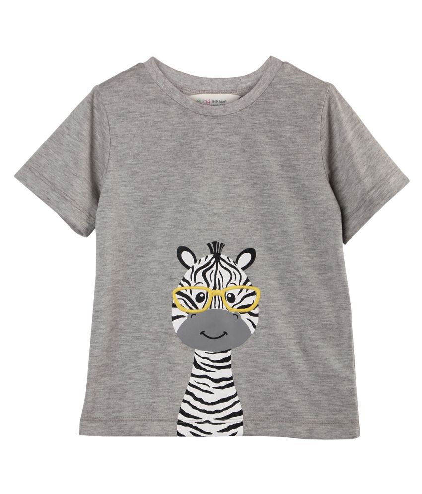 Beebay Zebra Graphic T-Shirt Grey