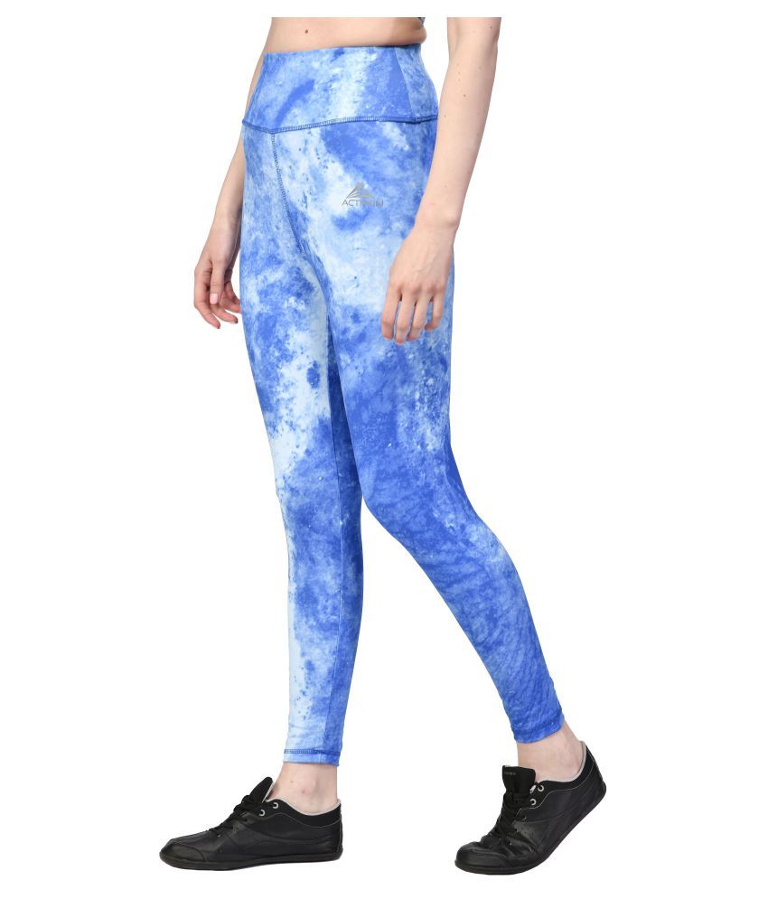     			ACTIWIN Multi Color,Blue Polyester Lycra Monochrome Tights