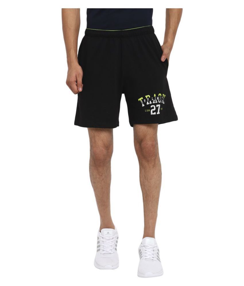     			OFF LIMITS Black Polyester Running Shorts