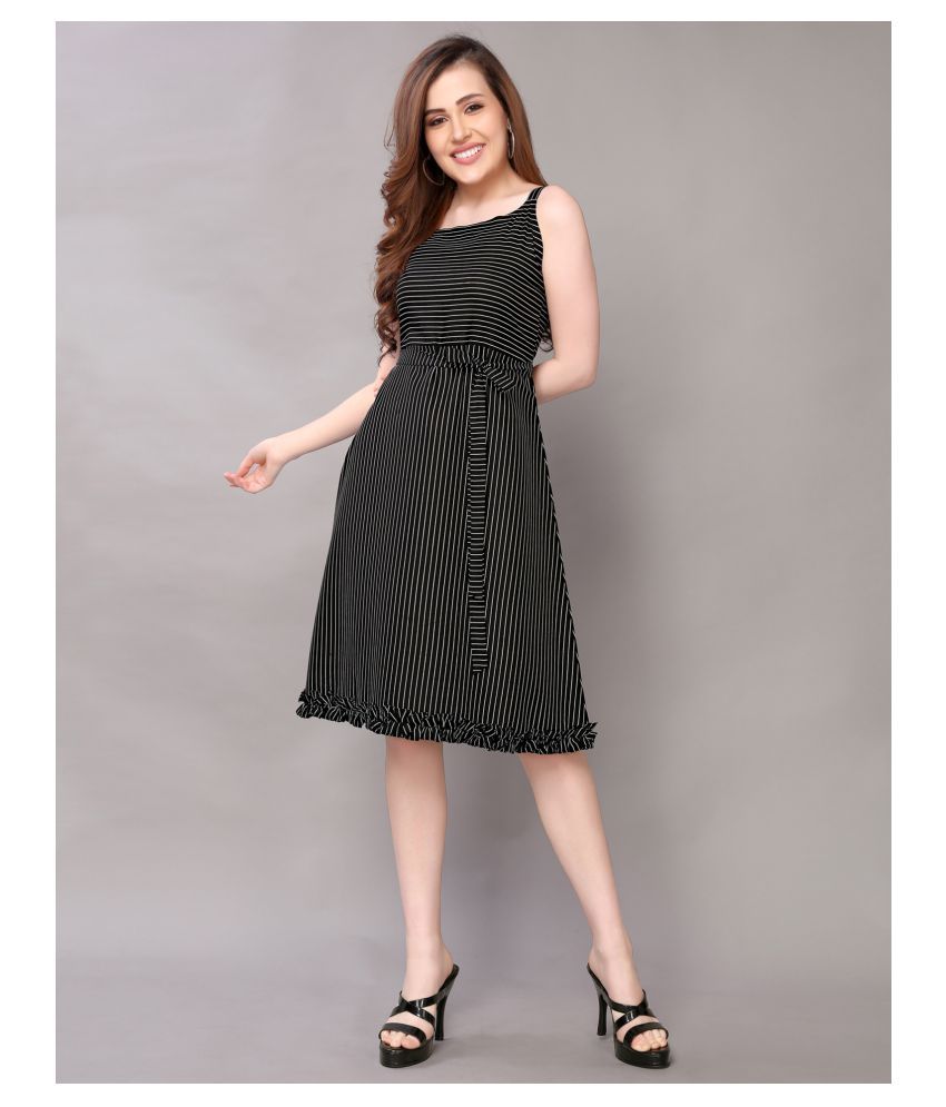     			Selvia Crepe Black Regular Dress