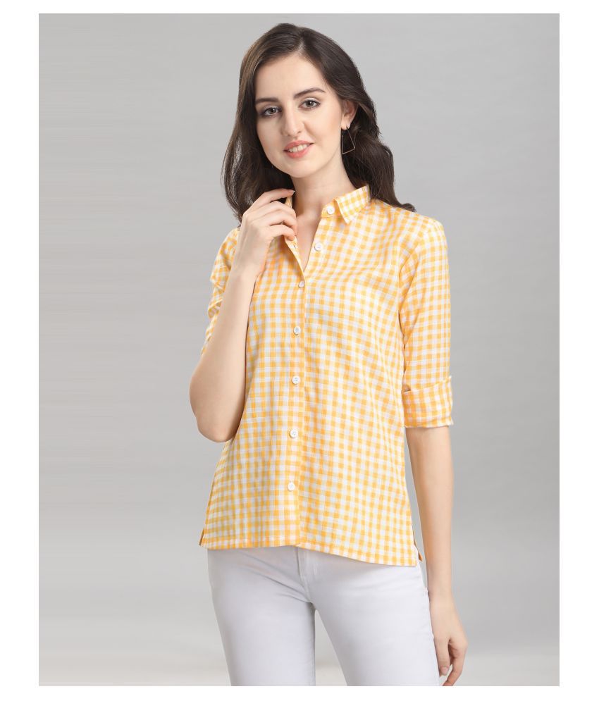Selvia Yellow Poly Cotton Shirt