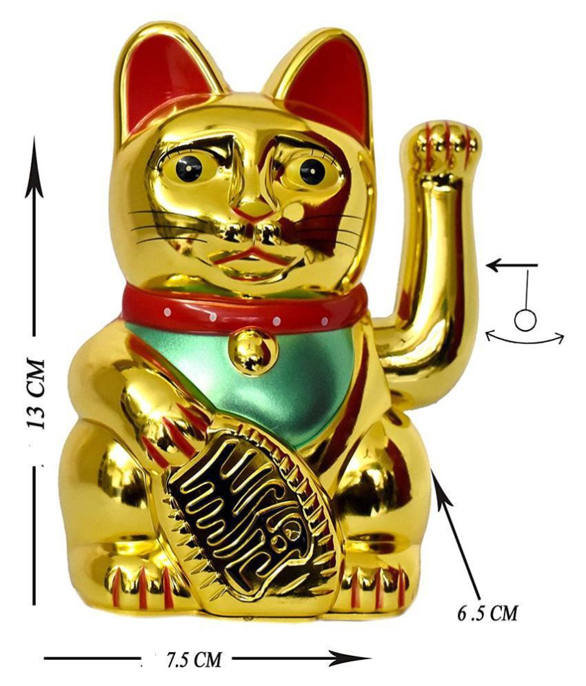     			nitin collection Feng Shui Lucky Cat, Chinese Maneki Neko Waving Arm for Fortune Money and Good Luck, Fengshui Lucky Cat Swinging Arm Battery Operated, Height: 13cm (Battery Not Included)