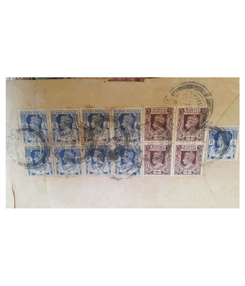 BURMA / BRITISH BURMA MULTIPLE BLOCK OF STAMPS PAUNGDE > KARAIKUDI