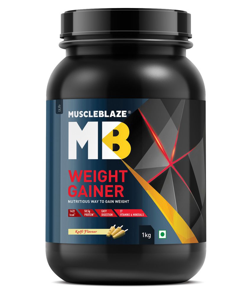 MuscleBlaze Weight Gainer with Added Digezyme, (Kulfi 2.2 lb/ 1 kg ...