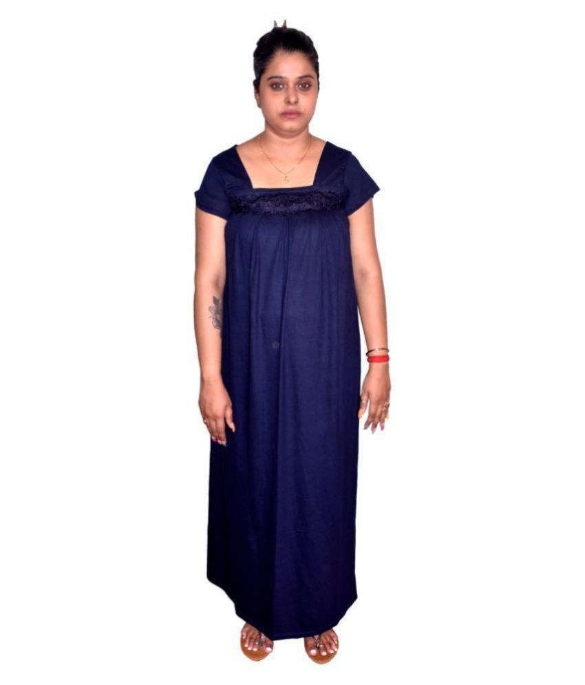     			PIYALI'S CREATION WOMEN'S Cotton Nighty & Night Gowns - Navy