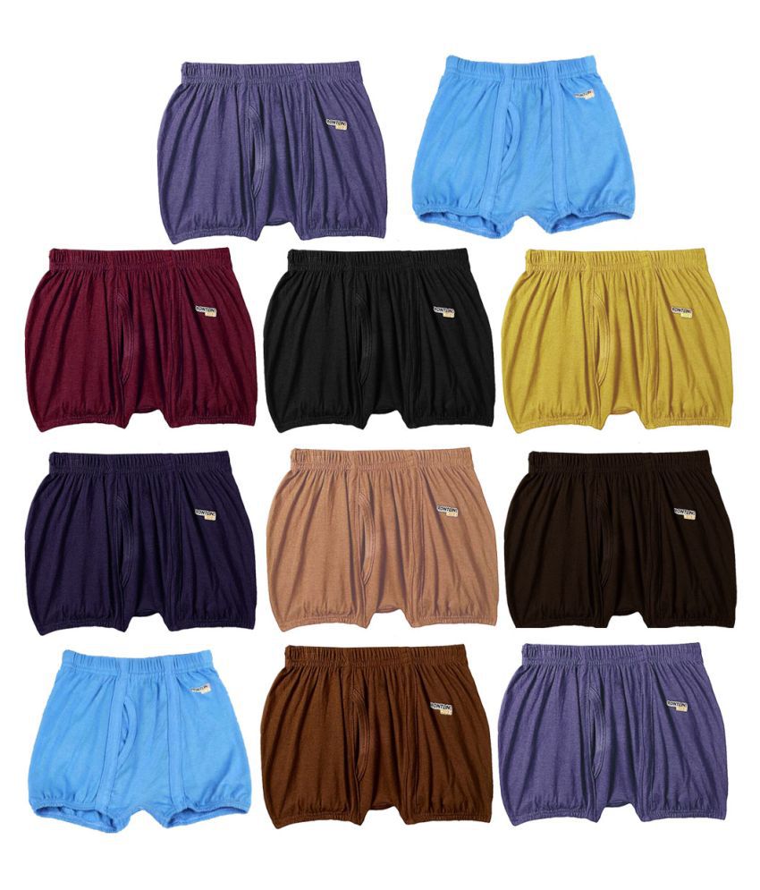     			Rupa Frontline Macro Cotton Multicolour Inner Elastic Drawers/Underwear for Kids/Boys - Pack of 11