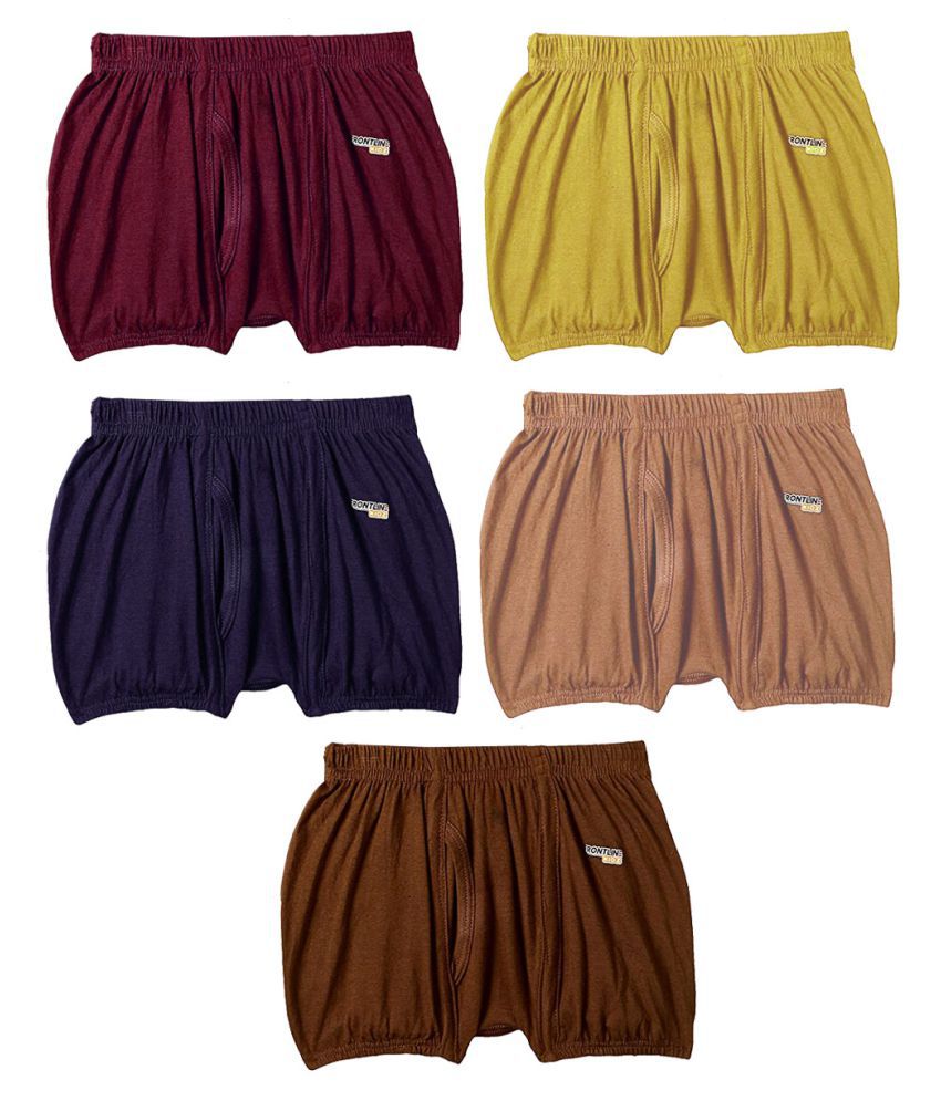     			Rupa Frontline Macro Cotton Multicolour Inner Elastic Drawers/Underwear for Kids/Boys - Pack of 5