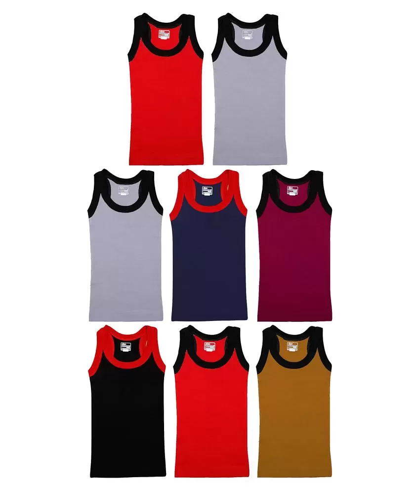 Rupa Frontline Cotton Multicolor Sleeveless Vests for Kids/Boys