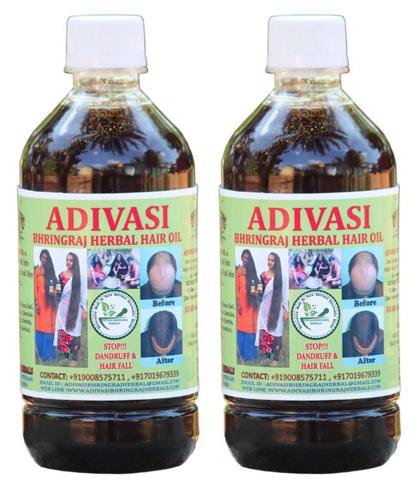 ADIVASI BHRINGRAJ HERBAL HAIR OIL Hair Regrowth 900 mL Buy ADIVASI BHRINGRAJ HERBAL HAIR OIL