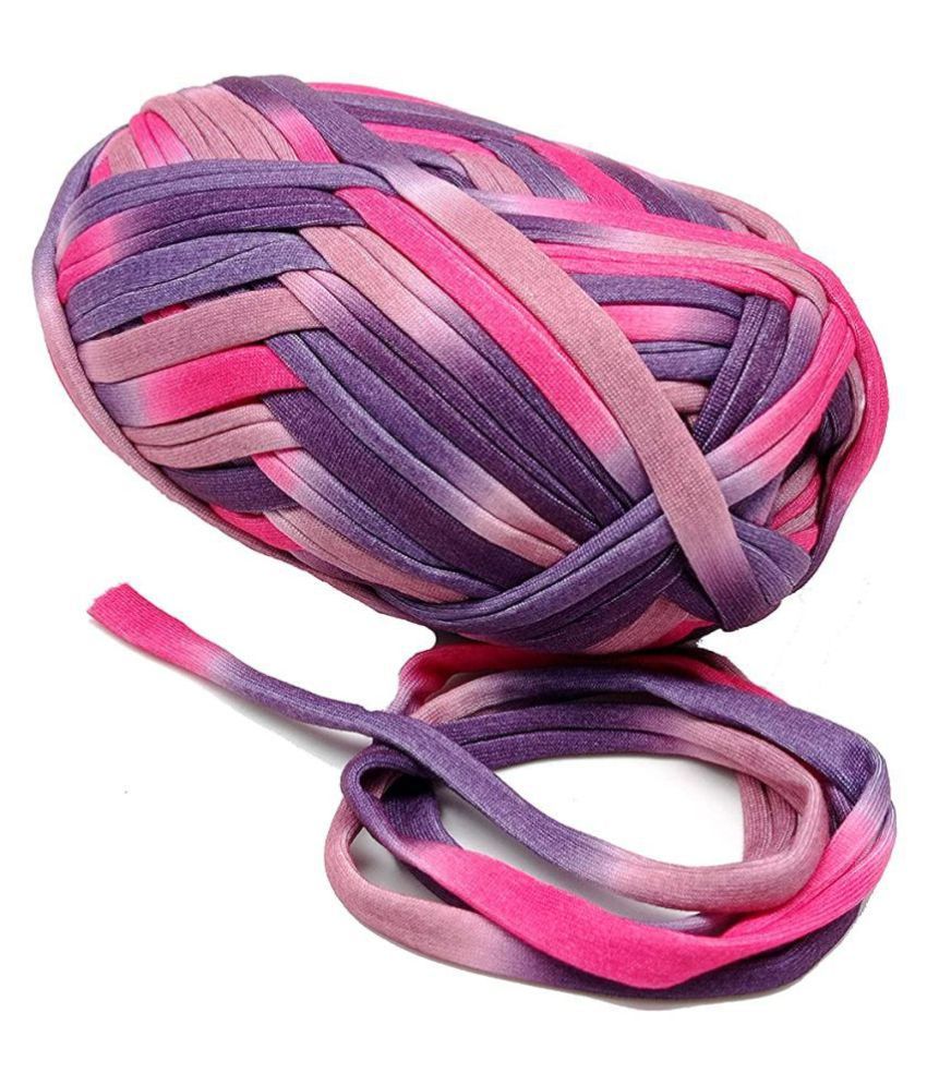     			T-Shirt Yarn Carpet, Knitting Yarn for Hand DIY Bag Blanket Cushion Crocheting Projects TSH New 100 GMS (Rani Purple)