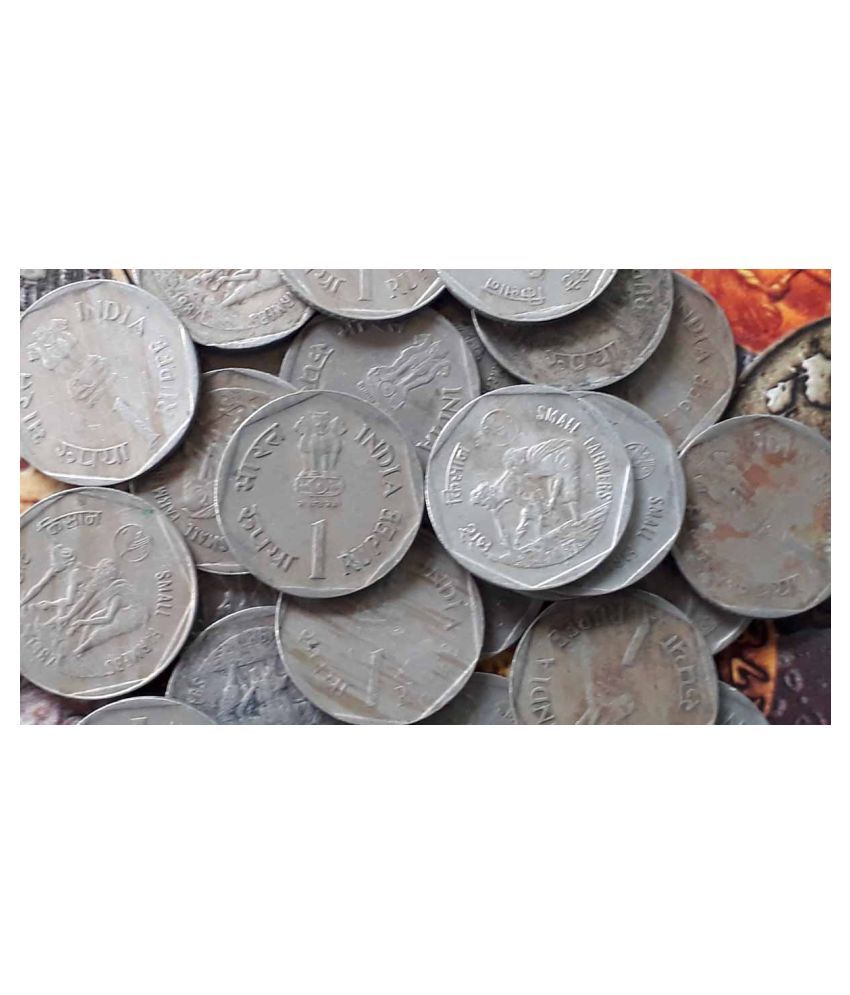     			50 PIECES LOT - 1 R (FAO) 1987 Circulating commemorative : Small Farmers Copper-nickel • 6 g • ⌀ 26 mm - INDIA - CIRCULATED CONDITION