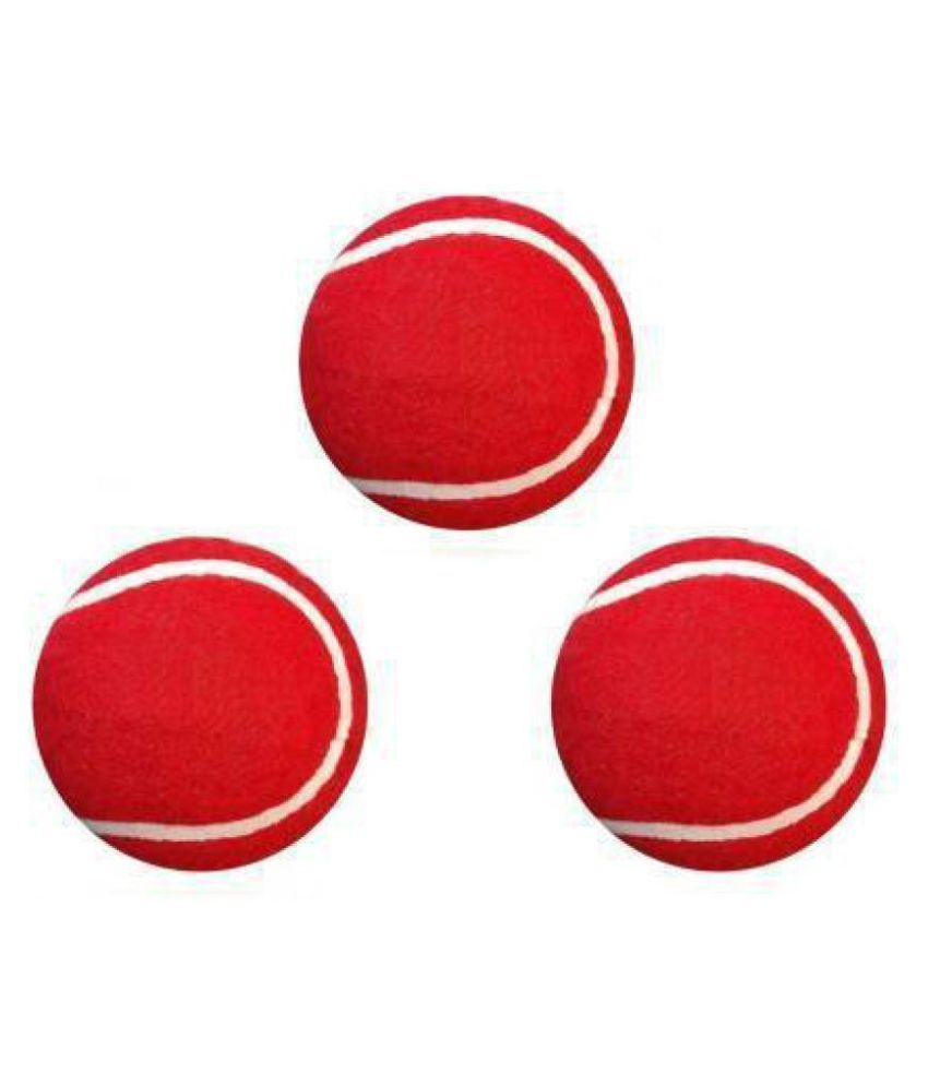     			EmmEmm Heavy Cricket Tennis Balls (Red) - Pack of 3