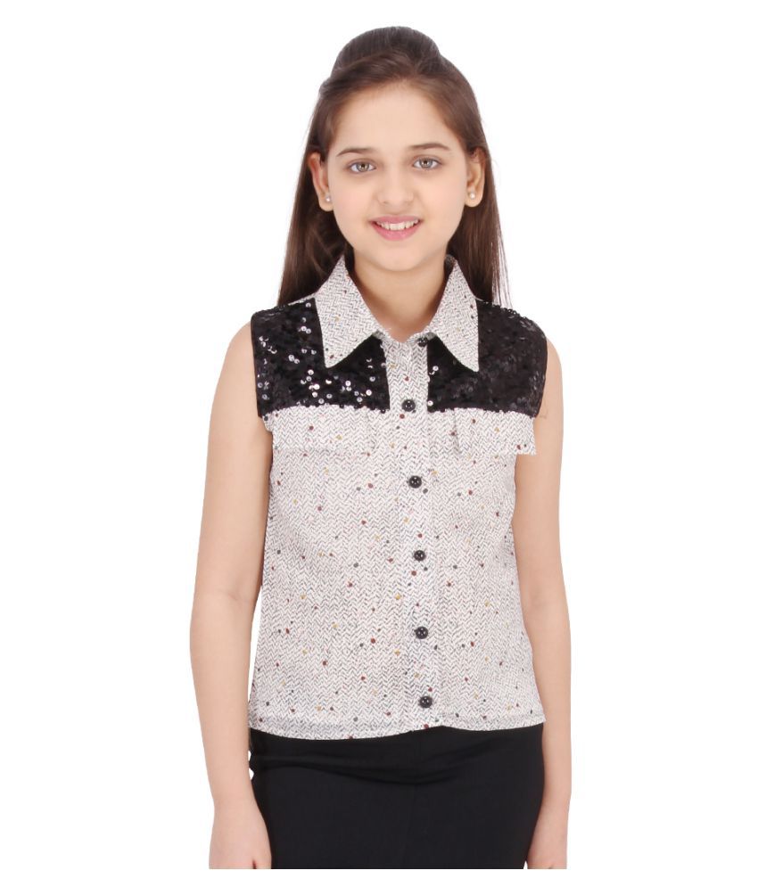     			Smart Casual Embellished Printed Top
