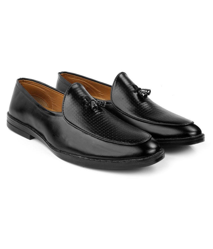     			YUVRATO BAXI Tassel Artificial Leather Black Formal Shoes