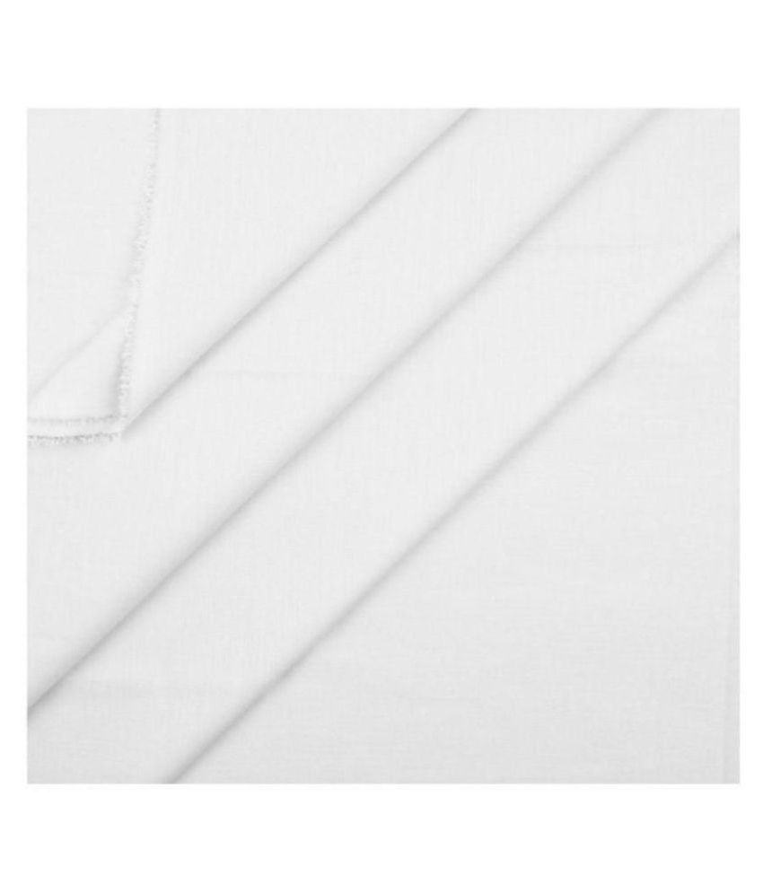     			Makhanchor White 100 Percent Cotton Unstitched Shirt pc Single