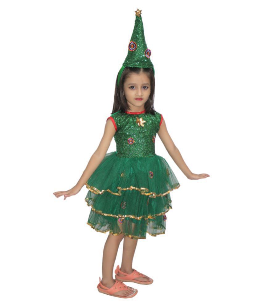     			Kaku Fancy Dresses Christmas Tree Girl Costume For Kids School Annual function/Theme Party/Competition/Stage Shows/Birthday Party Dress