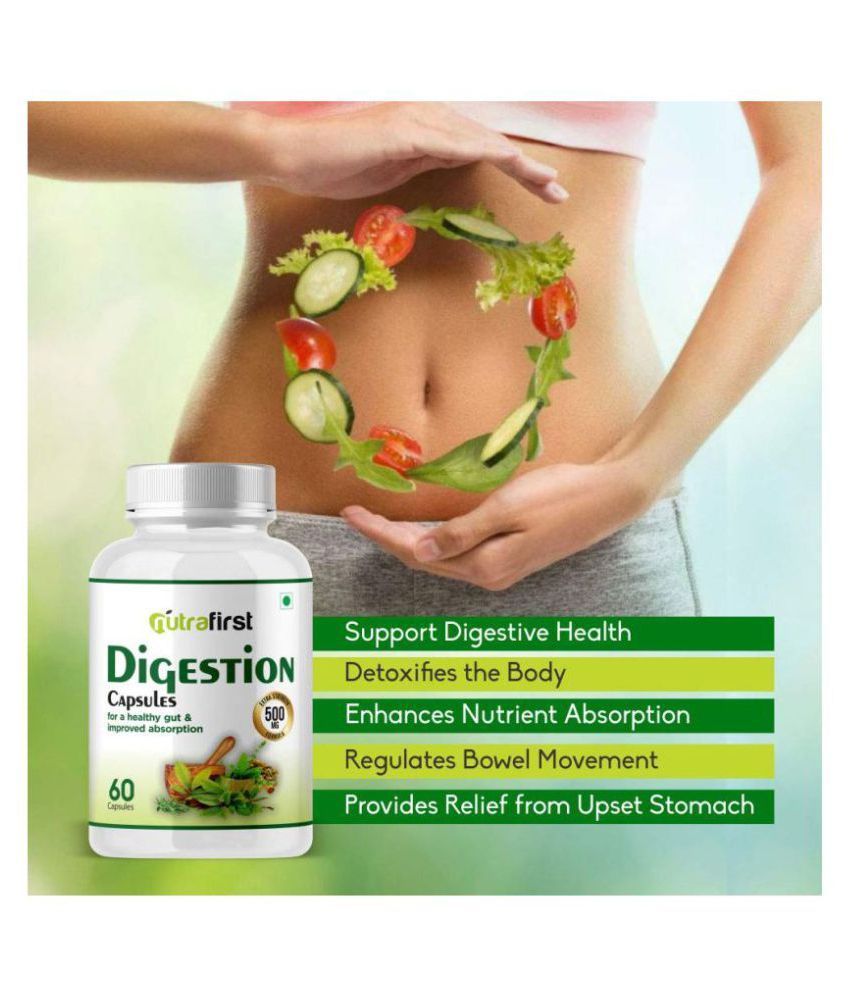 Nutrafirst Digestion Capsules 500mg with Ayurvedic Herbs for Better