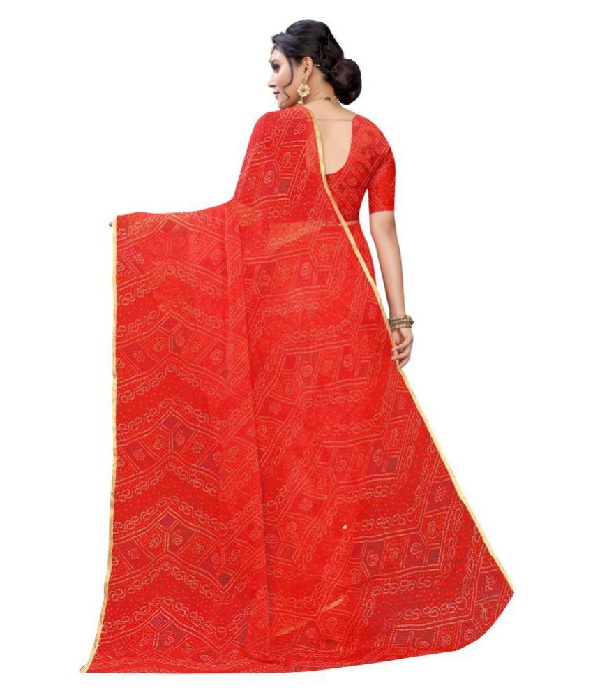 red chiffon sarees online