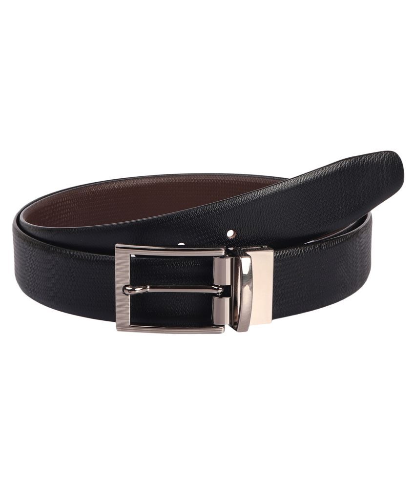     			Azibo Black Leather Casual Belt