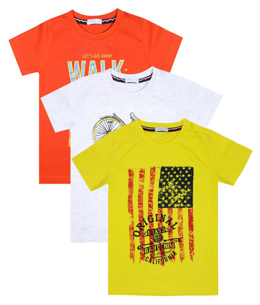 Luke and Lilly - Multicolor Cotton Blend Boy's T-Shirt ( Pack of 3 )