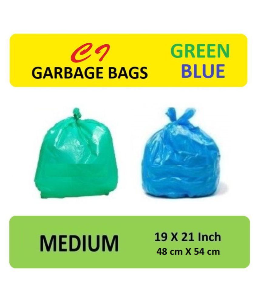     			C-I - 6 Packs Medium Disposable Garbage Bags for Wet and Dry Waste (90 Pcs Blue and 90 pcs Green) -3 Packs Each