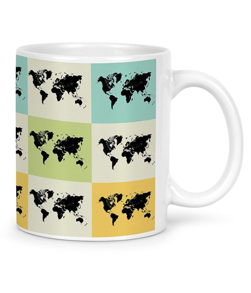     			Idream Block Design Ceramic Coffee Mug 1 Pcs 330 mL