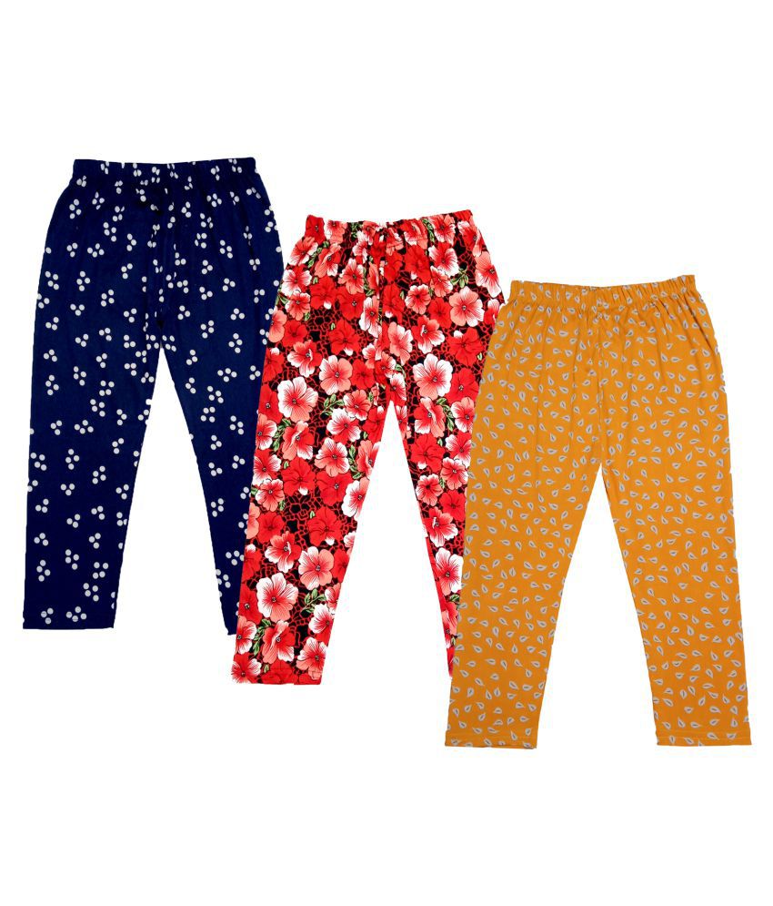 Pack of 2 Indistar Girls Super Soft and Stylish Cotton Printed Legging Pants