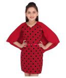 Cutecumber Georgette Shift Dress For Girls ( Pack of 1 , Red )