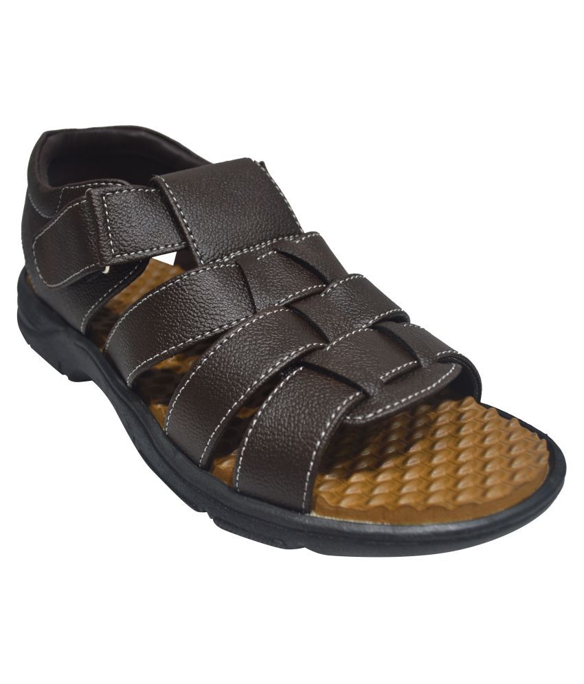     			Ajanta Brown Synthetic Floater Sandals