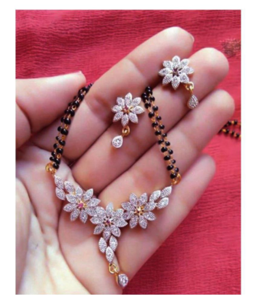 diamond mangalsutra with matching earrings