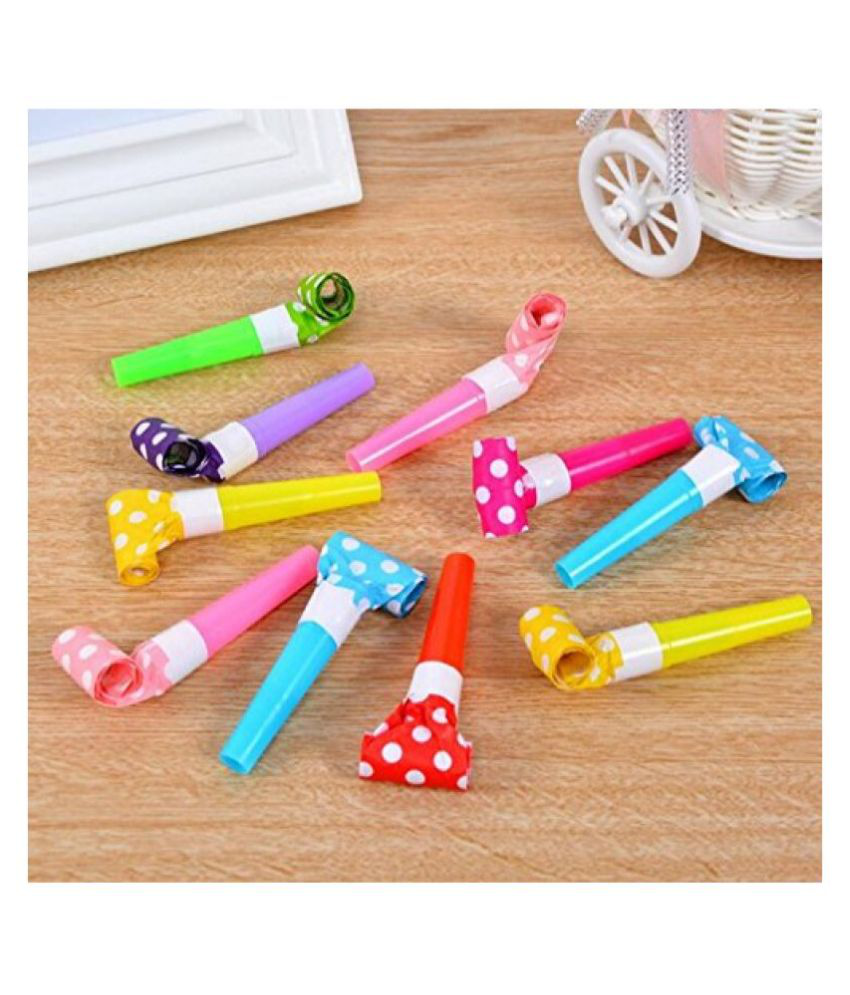     			Blooms farmhouse  colorful polka dot noise makers whistle