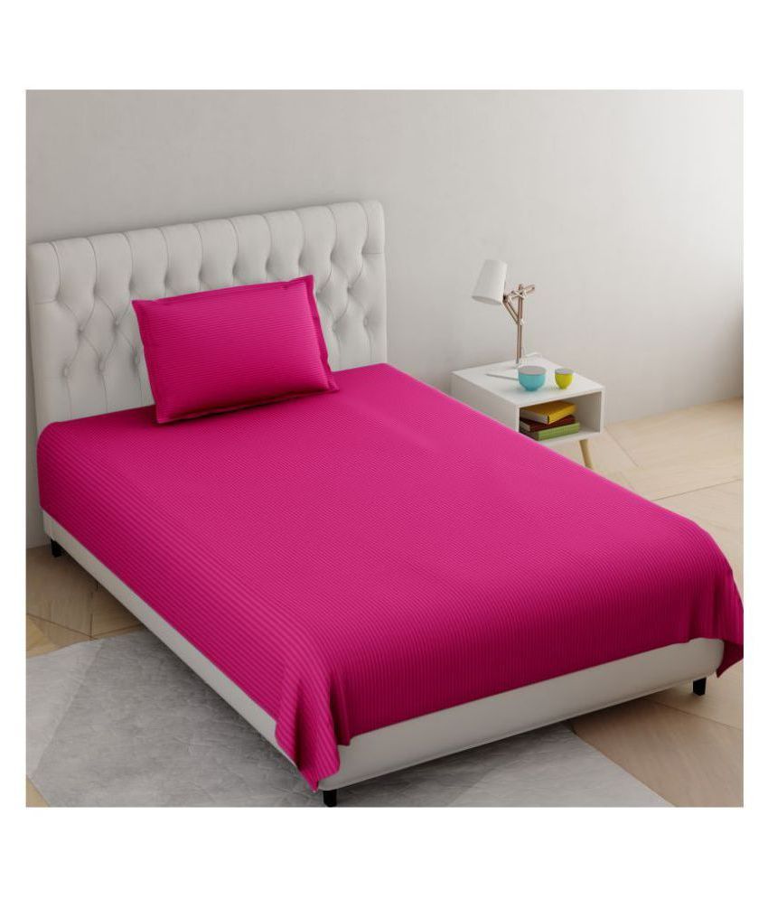 MNV Collection Pink Single bed Cotton Bedsheet ( 1 pcs ) Buy MNV