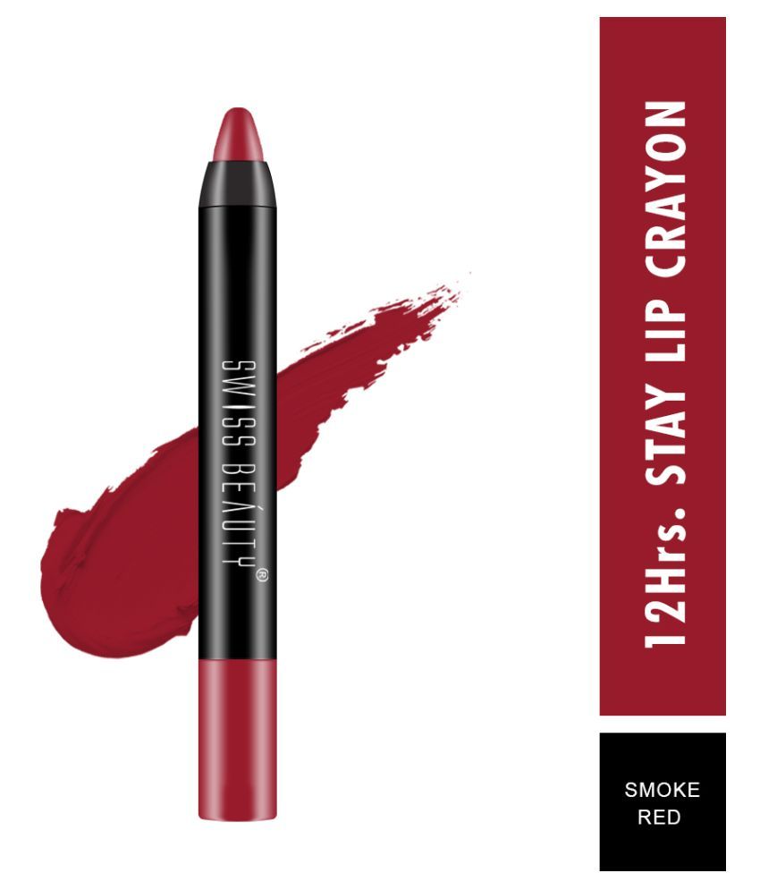 Buy Swiss Beauty 12Hrs. Stay Matte Lip Crayon Lipstick (Orange Red